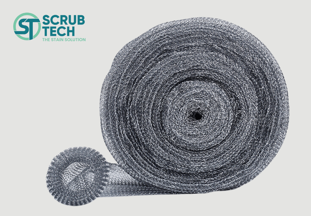 Galvanized Iron Mesh Scrubber Roll | Kitchen Metal Scourer Scrubber Dish Wash Iron Mesh Roll Material in Bulk Material