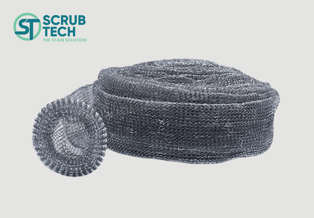 Galvanized Iron Mesh Scrubber Roll | Kitchen Metal Scourer Scrubber Dish Wash Iron Mesh Roll Material in Bulk Material