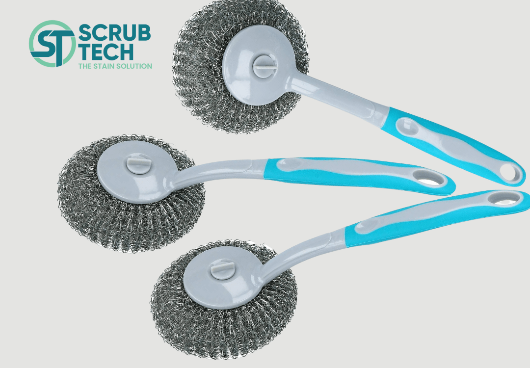 Long Handle used with Stainless Steel Wire Mesh Scourer | Galvanized Iron Scrubber | Scourer Pad in Bulk Material