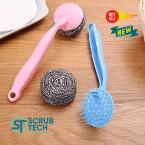 Long Handle used with Stainless Steel Wire Mesh Scourer | Galvanized Iron Scrubber