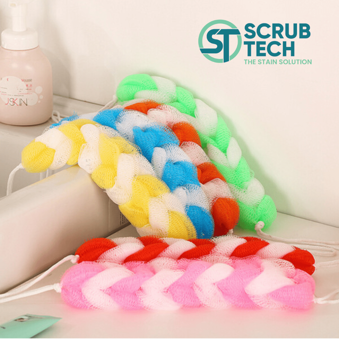 Silky Soft Net Bath | Net Body Scrubber | Bath Sponge Long Body Scrub Cleaning Sponge Microfiber Net Material