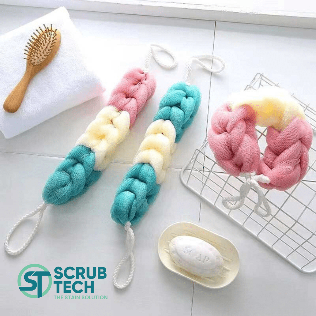 Silky Soft Net Bath | Net Body Scrubber | Bath Sponge Long Body Scrub Cleaning Sponge Microfiber Net Material