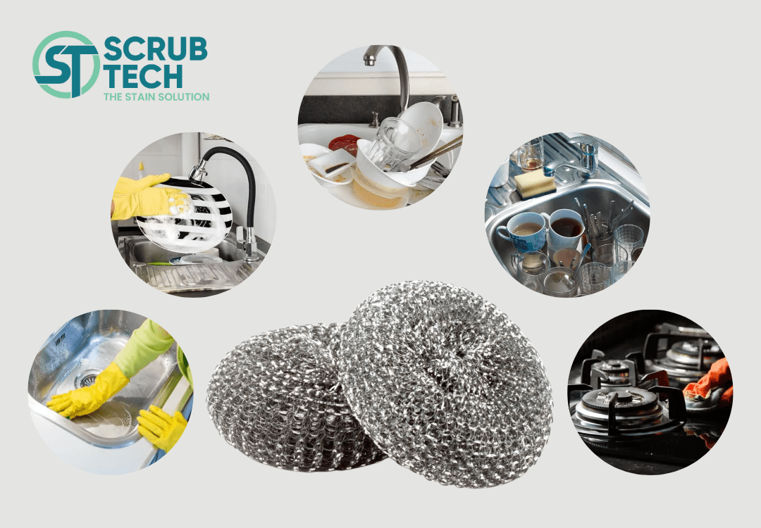 Galvanized Iron Mesh Scourer | High-Quality Kitchen Metal Scrubber Sliver Scourer Ball in Polybag Packing